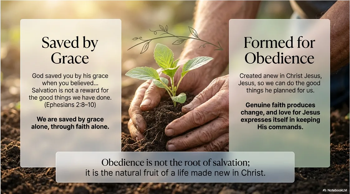 Saved by grace, formed for obedience — Ephesians 2:8–10.