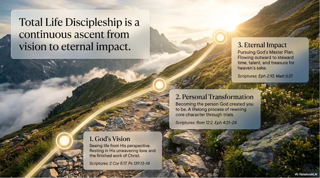 The grace-filled journey of Total Life Discipleship — God’s vision, personal transformation, and eternal impact.